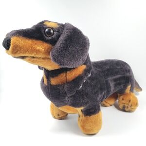 Melissa & Doug Dachshund Weiner Dog 20" Plush Black & Tan Realistic Puppy‎